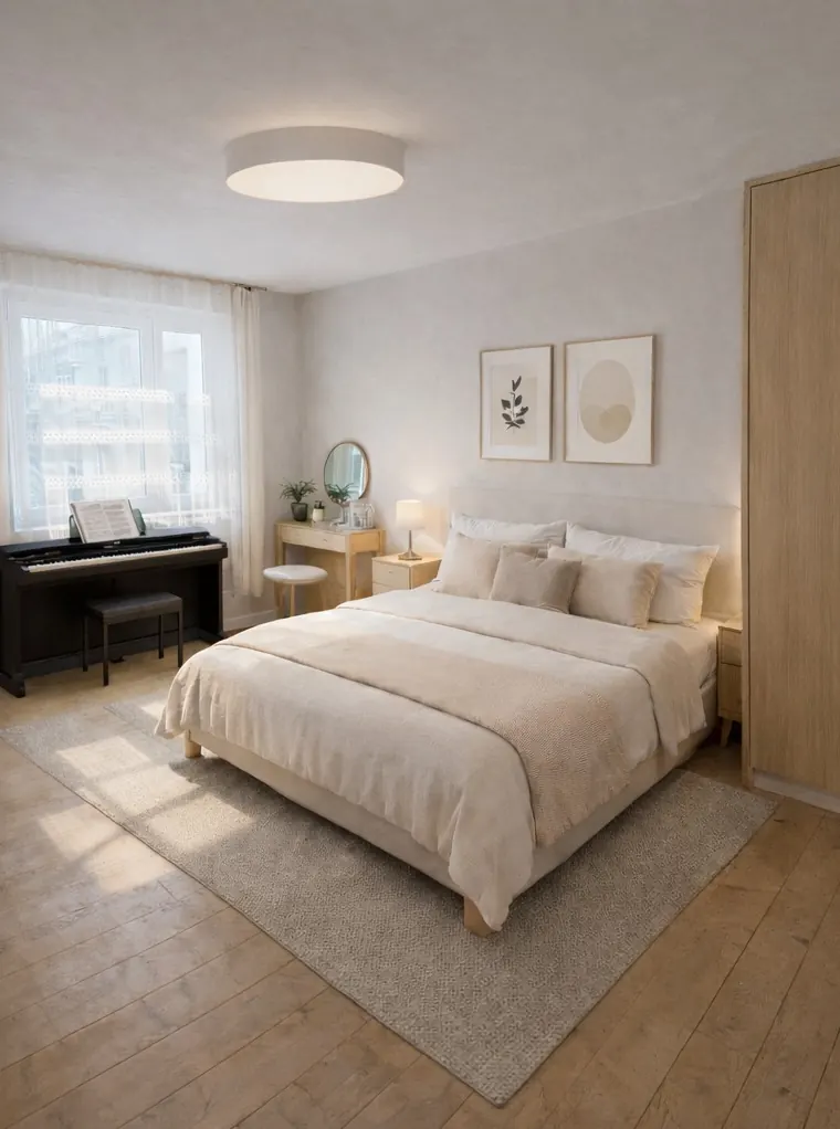 Bedroom — AI visualisation after staging